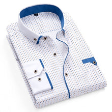 Load image into Gallery viewer, Printed Plaid Polka Dot Men Shirt Long-Sleeved Casual Shirts For Men Slim Fit 21 Colors Male Dress Shirts Camisas Masculina

