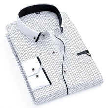 Load image into Gallery viewer, Printed Plaid Polka Dot Men Shirt Long-Sleeved Casual Shirts For Men Slim Fit 21 Colors Male Dress Shirts Camisas Masculina
