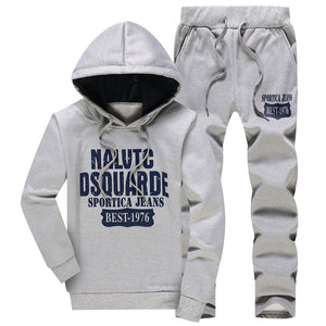 Hooded Men Sportswear Sets Spring Winter 2020 Casual Tracksuit Men Two Piece Suit Hoodies Sweatshirt + Sweatpants Male Sweatsuit