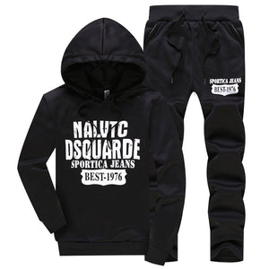 Hooded Men Sportswear Sets Spring Winter 2020 Casual Tracksuit Men Two Piece Suit Hoodies Sweatshirt + Sweatpants Male Sweatsuit
