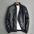 Chaqueta Bomber de piel auténtica de oveja para hombre, abrigos de piloto de aviador negros, ajustados, de piel de oveja, talla grande 5XL