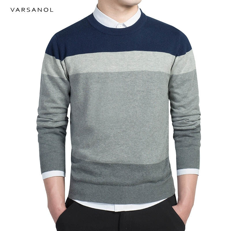 Varsanol suéter de algodón para hombre, jerseys de manga larga, prendas de vestir para hombre, suéteres con cuello en V, Tops, ropa de punto holgada y sólida, 8 colores nuevos