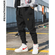 Load image into Gallery viewer, Privathinker homens preto joggers calças de verão 2020 dos homens grandes bolsos ankel carga calças masculino primavera streetwear macacão moletom
