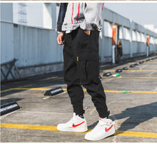 Load image into Gallery viewer, Privathinker homens preto joggers calças de verão 2020 dos homens grandes bolsos ankel carga calças masculino primavera streetwear macacão moletom
