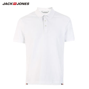 JackJones Men's Solid Color Cotton Turn-down Collar Polo Shirt Menswear 219106516