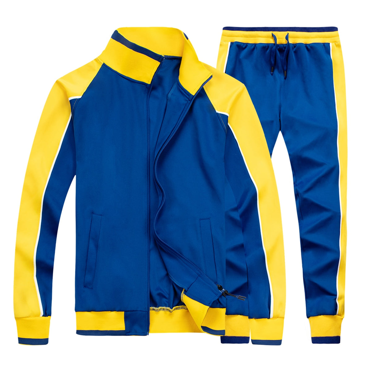 Men's Sportswear Casual Spring Tracksuit Men Two Pieces Sets Stand Collar Jackets Sweatshirt Pants Joggers Track Suit Running
