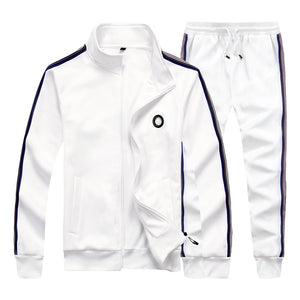 Men's Sportswear Casual Spring Tracksuit Men Two Pieces Sets Stand Collar Jackets Sweatshirt Pants Joggers Track Suit Running