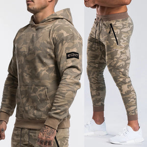 Chándal de marca Camo con capucha y pantalones, conjuntos de sudadera informal para hombre, pantalones de chándal, Chaqueta de algodón para hombre, traje deportivo de otoño e invierno