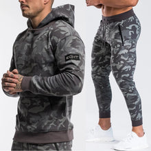 Cargar imagen en el visor de la galería, Chándal de marca Camo con capucha y pantalones, conjuntos de sudadera informal para hombre, pantalones de chándal, Chaqueta de algodón para hombre, traje deportivo de otoño e invierno

