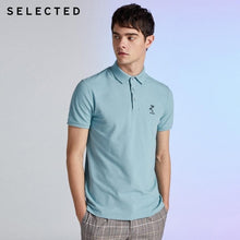 Load image into Gallery viewer, SELECTED Men&#39;s Pure Color Turn-down Collar Short-sleeved Polo S|419206535
