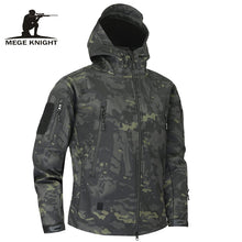 Load image into Gallery viewer, Mege Shark Skin Soft Shell Military Tactical Jacket Men Waterproof Army Fleece Clothing Multicam Camouflage Windbreakers 4XL
