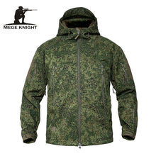 Load image into Gallery viewer, Mege Shark Skin Soft Shell Military Tactical Jacket Men Waterproof Army Fleece Clothing Multicam Camouflage Windbreakers 4XL
