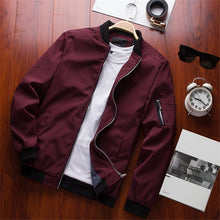 Load image into Gallery viewer, Men Bomber Jacket Thin Slim Long Sleeve baseball Jackets Windbreaker Zipper Windbreaker Jacket Male Outwear Brand Clothing 6580

