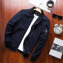 Load image into Gallery viewer, Men Bomber Jacket Thin Slim Long Sleeve baseball Jackets Windbreaker Zipper Windbreaker Jacket Male Outwear Brand Clothing 6580
