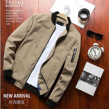 Load image into Gallery viewer, Men Bomber Jacket Thin Slim Long Sleeve baseball Jackets Windbreaker Zipper Windbreaker Jacket Male Outwear Brand Clothing 6580

