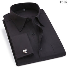 Load image into Gallery viewer, Men French Cufflinks Shirt 2019 New Men&#39;s Stripes Shirt Long Sleeve Casual Male Brand Shirts Slim Fit French Cuff Dress Shirts
