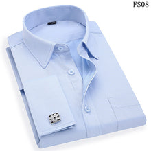 Load image into Gallery viewer, Men French Cufflinks Shirt 2019 New Men&#39;s Stripes Shirt Long Sleeve Casual Male Brand Shirts Slim Fit French Cuff Dress Shirts
