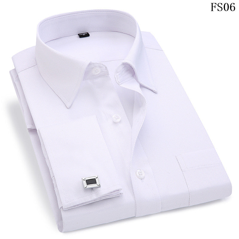 Men French Cufflinks Shirt 2019 New Men's Stripes Shirt Long Sleeve Casual Male Brand Shirts Slim Fit French Cuff Dress Shirts