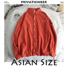 Load image into Gallery viewer, Privathinker Men Solid Shirt Long Sleeve 2019 Man Korean Fashions Monday Embroidery Shirt Male Streetwear Spring Women Shirts
