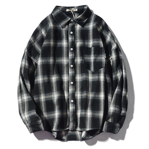 BOLUBAO moda tendencia hombres camisa a cuadros otoño nuevo hombres Retro salvaje Casual camisa Tops hombre solapa camisas de manga larga