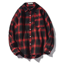 Cargar imagen en el visor de la galería, BOLUBAO moda tendencia hombres camisa a cuadros otoño nuevo hombres Retro salvaje Casual camisa Tops hombre solapa camisas de manga larga
