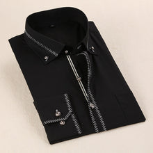 Load image into Gallery viewer, JeeToo White Men Shirt 2019 New Business Men&#39;s Regular Fit Dress Shirt Male Solid Long Sleeves Casua Wedding Shirt Plus Size 3XL
