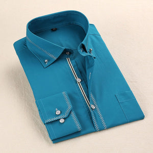 JeeToo White Men Shirt 2019 New Business Men's Regular Fit Dress Shirt Male Solid Long Sleeves Casua Wedding Shirt Plus Size 3XL