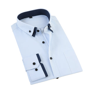 JeeToo White Men Shirt 2019 New Business Men's Regular Fit Dress Shirt Male Solid Long Sleeves Casua Wedding Shirt Plus Size 3XL