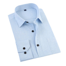 Load image into Gallery viewer, JeeToo White Men Shirt 2019 New Business Men&#39;s Regular Fit Dress Shirt Male Solid Long Sleeves Casua Wedding Shirt Plus Size 3XL
