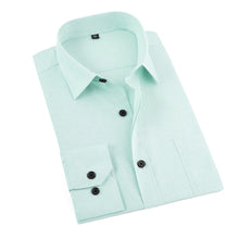 Load image into Gallery viewer, JeeToo White Men Shirt 2019 New Business Men&#39;s Regular Fit Dress Shirt Male Solid Long Sleeves Casua Wedding Shirt Plus Size 3XL
