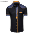 ZOGAA, camisas para hombre, camisas formales de manga corta vaquera a la moda, ropa informal de verano para hombre, camisetas ajustadas de algodón de talla grande para hombre