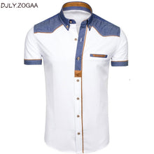Load image into Gallery viewer, ZOGAA Men&#39;s Shirts Fashion Denim Short Sleeve Formal Shirts Man Casual Summer Clothing Tops Slim Cotton Plus Size Male Shirts
