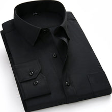 Load image into Gallery viewer, Plus Large Size 8XL 7XL 6XL 5XL Mens Business Casual Long Sleeved Shirt Classic White Black Dark Blue Male Social Dress Shirts
