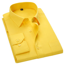 Load image into Gallery viewer, Men&#39;s Long Sleeve Slim Fit Dress Casual Shirt White Blue Red Yellow Male Social Shirt Plus Size 5XL 6XL 7XL 8XL
