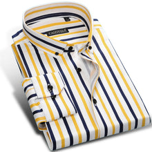 Load image into Gallery viewer, Men&#39;s Fashion Color Striped Dress Shirt Long Sleeve Standard-fit Button-down Collar Male Clothes High-quality Casual Shirt
