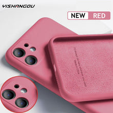 Load image into Gallery viewer, For iPhone 11 12 Pro SE 2 Case Luxury Original Silicone Full Protection Soft Cover For iPhone X XR 11 XS Max 7 8 6 6s Phone Case
