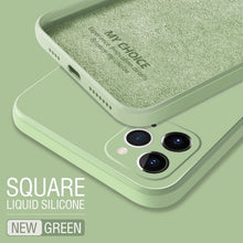 Load image into Gallery viewer, Luxury Original Square Liquid Silicone Phone Case For iPhone 12 11 Pro Max Mini XS X XR 7 8 Plus SE 2 Thin Soft Cover Candy Case
