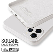 Load image into Gallery viewer, Luxury Original Square Liquid Silicone Phone Case For iPhone 12 11 Pro Max Mini XS X XR 7 8 Plus SE 2 Thin Soft Cover Candy Case
