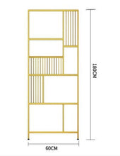 Load image into Gallery viewer, Living room gold iron bookshelf
