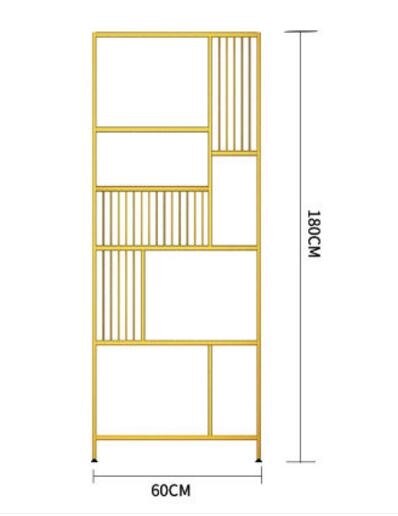 Living room gold iron bookshelf