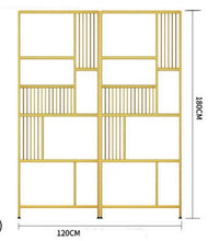 Load image into Gallery viewer, Living room gold iron bookshelf
