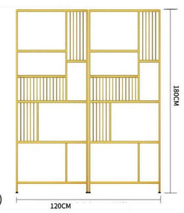 Living room gold iron bookshelf