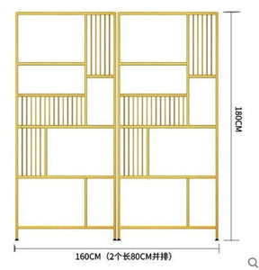 Living room gold iron bookshelf