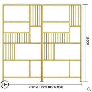 Living room gold iron bookshelf