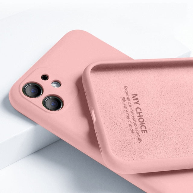 For iPhone 11 12 Pro SE 2 Case Luxury Original Silicone Full Protection Soft Cover For iPhone X XR 11 XS Max 7 8 6 6s Phone Case