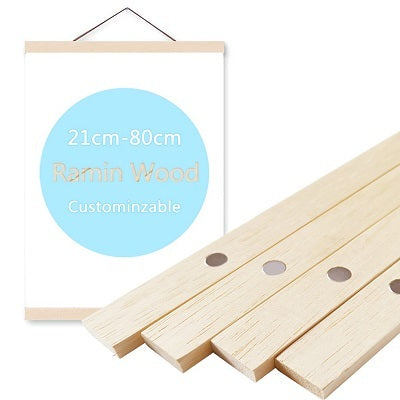 Magnetic DIY Wood Poster Frame Teak Pine Photo Hangers Hanging Kit for Pictures Canvas Prints Artwork Room Interior Home Decor