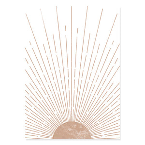 Boho geométrico abstracto sol naciente Arco Iris Beige lienzo pintura pared imágenes artísticas carteles impresión Interior sala de estar decoración del hogar
