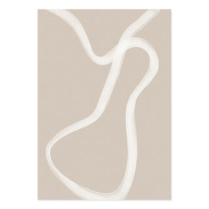 Modern Abstract Boho Beige White Line Wall Art Minimalist Canvas Paintings Posters Print Picture Living Room Home Interior Decor