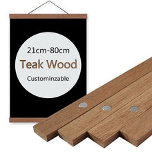 Load image into Gallery viewer, Magnetic DIY Wood Poster Frame Teak Pine Photo Hangers Hanging Kit for Pictures Canvas Prints Artwork Room Interior Home Decor
