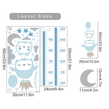 Cargar imagen en el visor de la galería, Calcomanías de vinilo para pared de bebé, dibujos animados, medición de altura, León, hipopótamo, arcoíris, decoración Interior para habitación de niños, regalos
